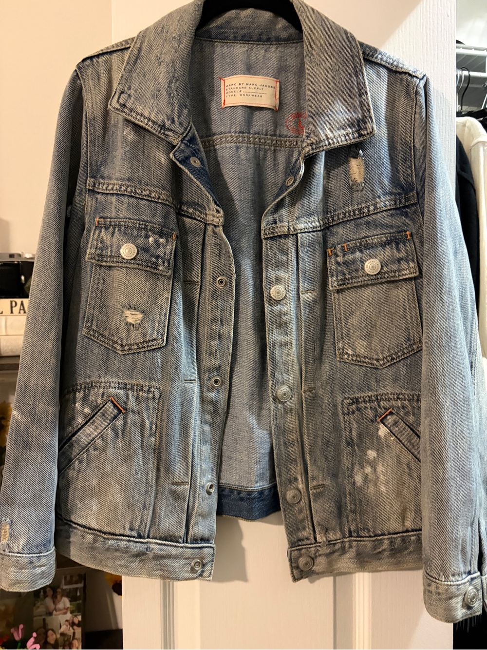 Marc by Marc Jacobs Denim Jacket - Light Blue Distressed